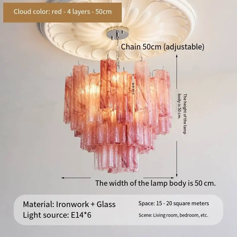 Luxury French Modern Villa Home Fixture Pendant Lamp Iron Glass LED Adjustable Height Home Bedroom Hotel Chandelier Ligh — view 3