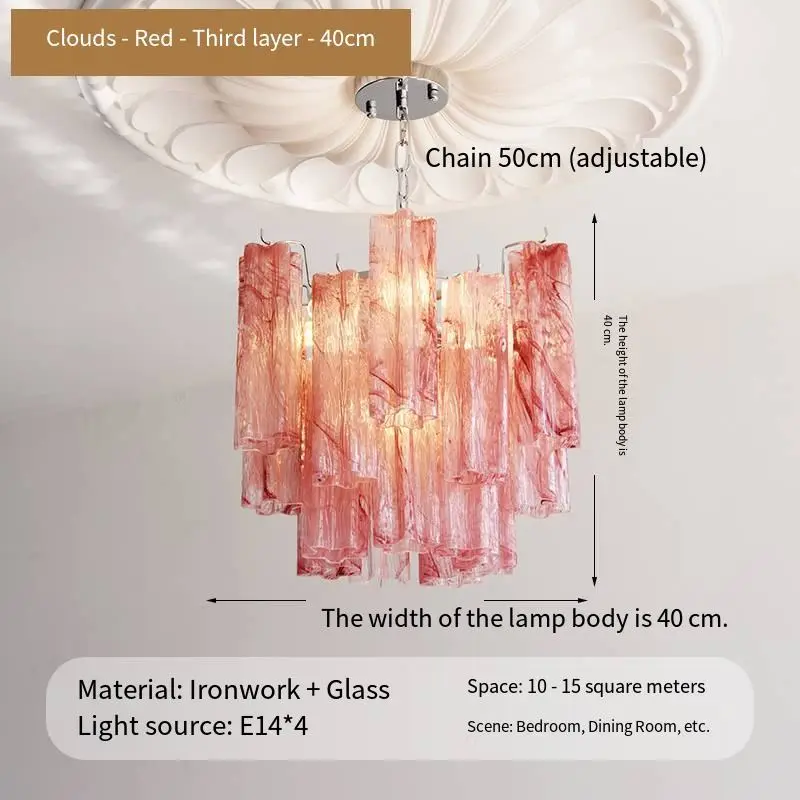Luxury French Modern Villa Home Fixture Pendant Lamp Iron Glass LED Adjustable Height Home Bedroom Hotel Chandelier Ligh — view 5