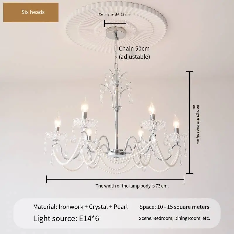 French Luxury Home Bedroom Livingroom Furniture Middle Pendant Lamp Decor Dining Hotel Chandelier Light Adjustable Heigh — view 3