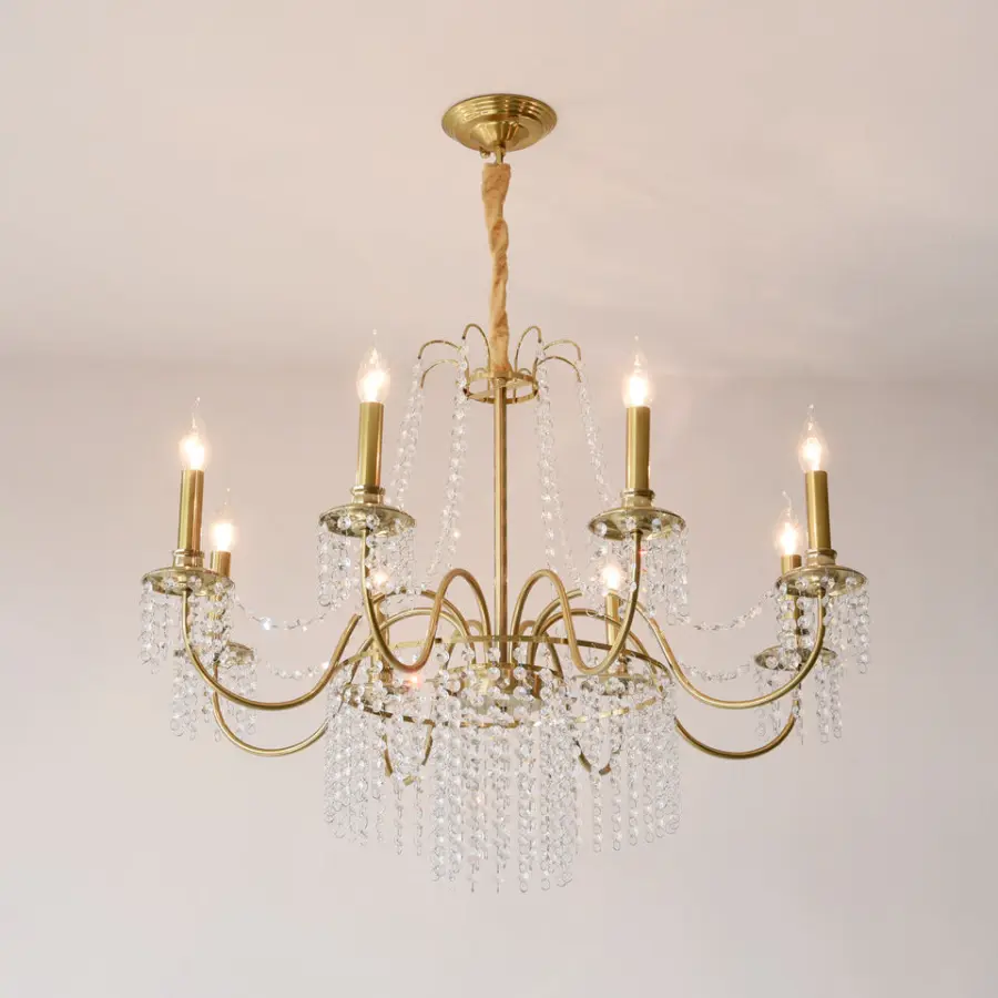 Modern Luxury French Crystal Villa Home Decor Chandelier Lamp Living Room Bedroom Hotel Wedding Banquet Hall Pendant Lig — view 1