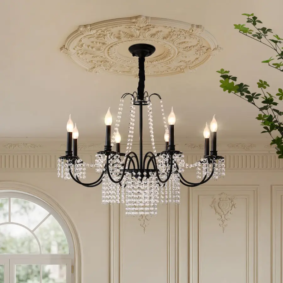 Modern Light Luxury French Crystal Villa Home Chandelier Lamp Living Room Bedroom Hotel Wedding Banquet Hall Pendant Lig — view 2