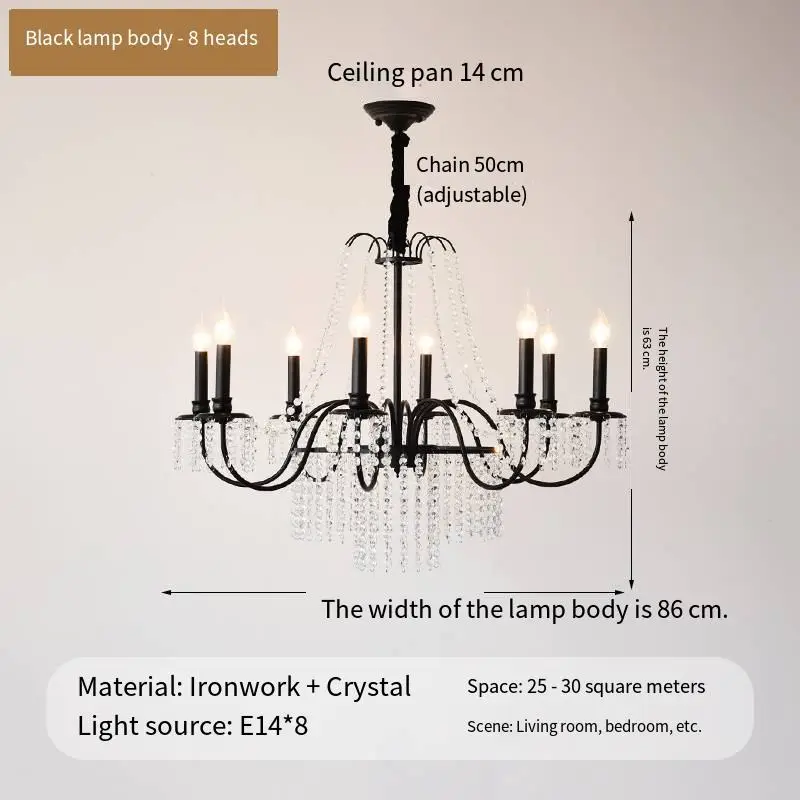 Modern Light Luxury French Crystal Villa Home Chandelier Lamp Living Room Bedroom Hotel Wedding Banquet Hall Pendant Lig — view 4