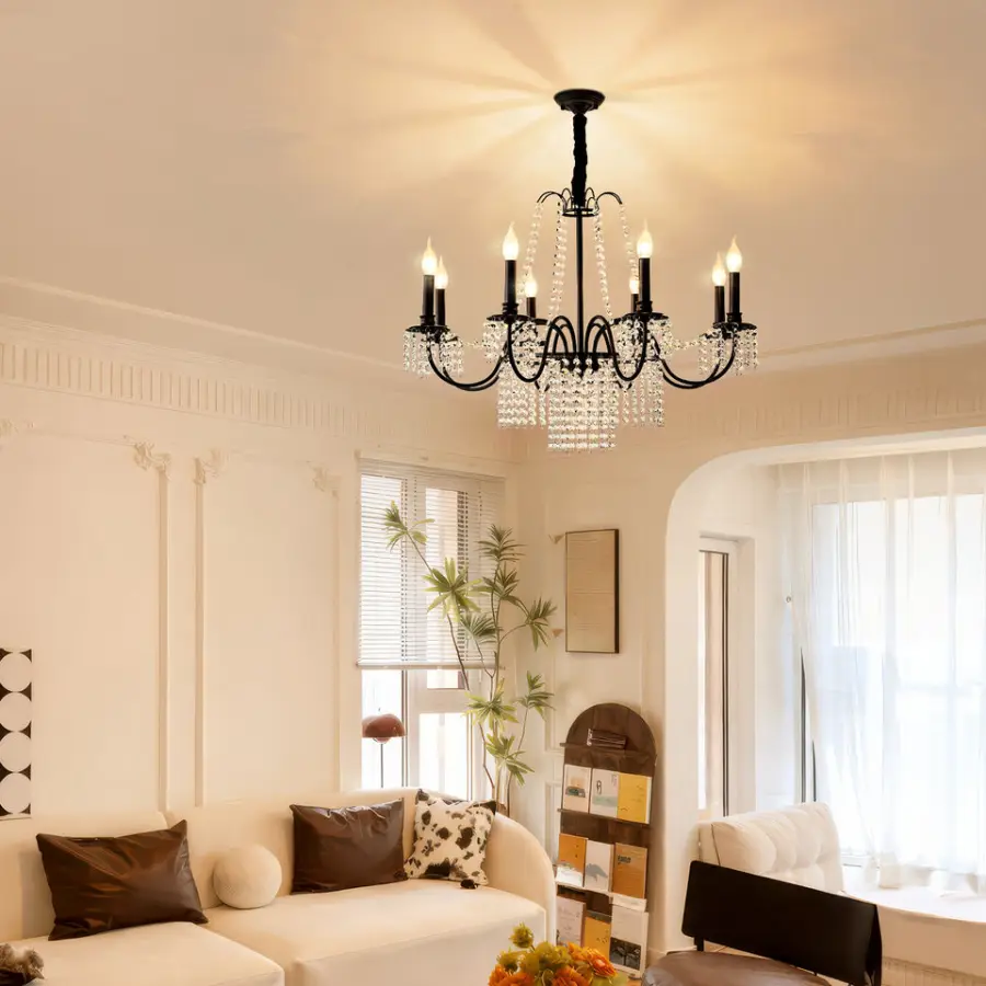 Modern Light Luxury French Crystal Villa Home Chandelier Lamp Living Room Bedroom Hotel Wedding Banquet Hall Pendant Lig — view 5