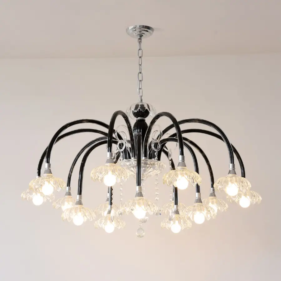 Modern Luxury French Iron Glass Villa Home Decor Chandelier Light Living Room Bedroom Dining Hotel Banquet Hall Pendant — view 1