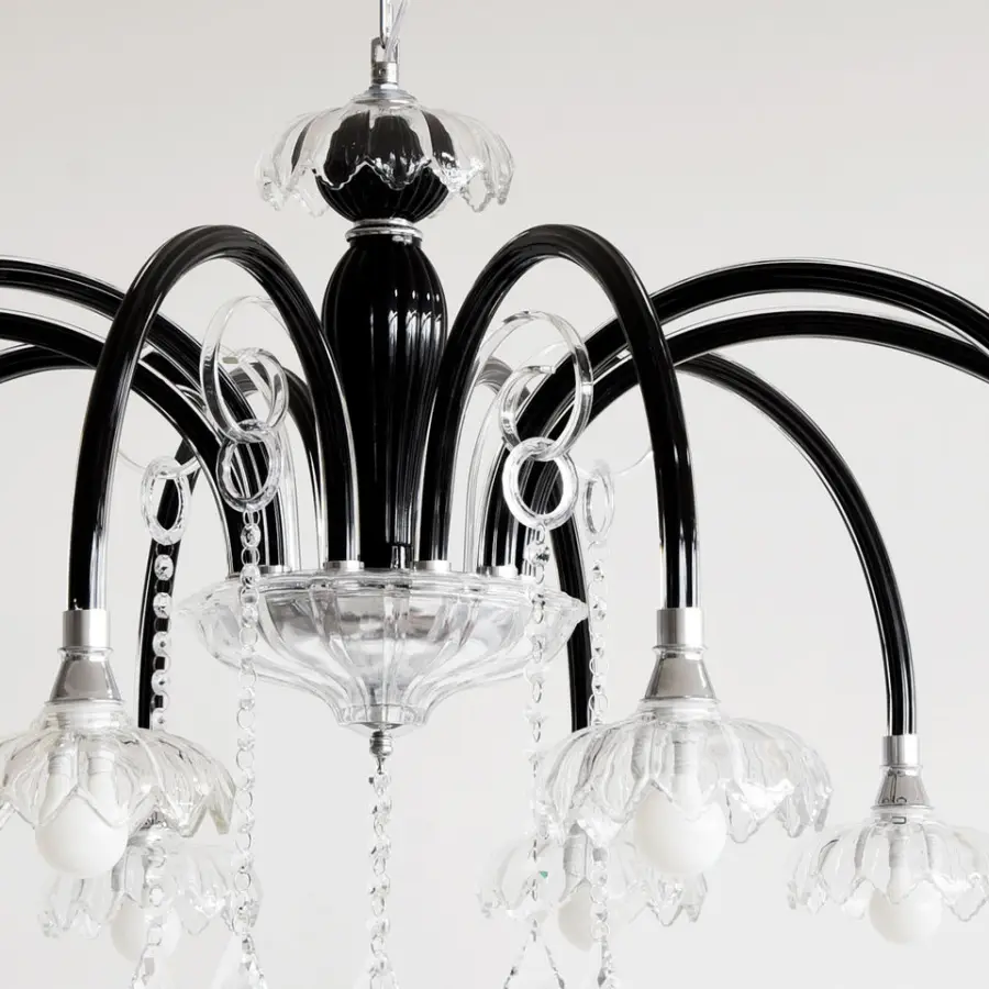Modern Luxury French Iron Glass Villa Home Decor Chandelier Light Living Room Bedroom Dining Hotel Banquet Hall Pendant — view 2