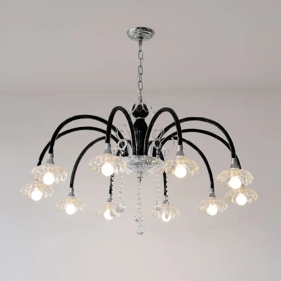 Modern Luxury French Iron Glass Villa Home Decor Chandelier Light Living Room Bedroom Dining Hotel Banquet Hall Pendant — view 4