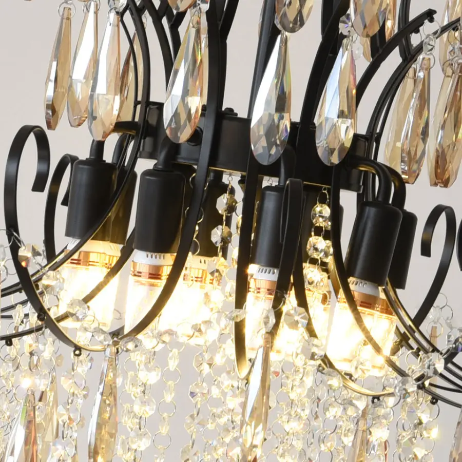 Luxury French Home Villa Crystal Ceiling Chandelier Lamp LED Livingroom Bedroom Wedding Banquet Hall Decor Middle Pendan — view 3