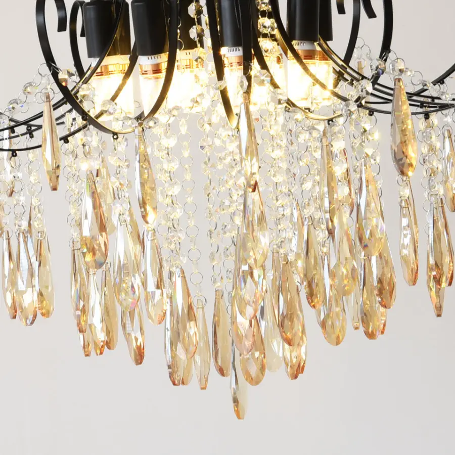 Luxury French Home Villa Crystal Ceiling Chandelier Lamp LED Livingroom Bedroom Wedding Banquet Hall Decor Middle Pendan — view 4
