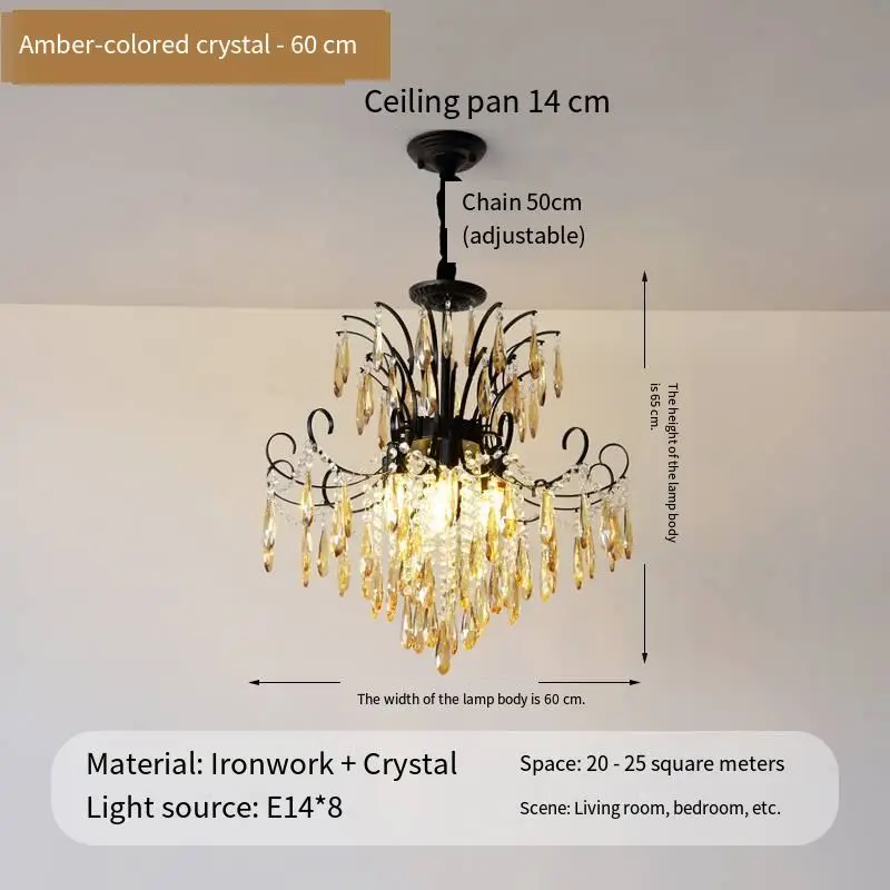 Luxury French Home Villa Crystal Ceiling Chandelier Lamp LED Livingroom Bedroom Wedding Banquet Hall Decor Middle Pendan — view 5