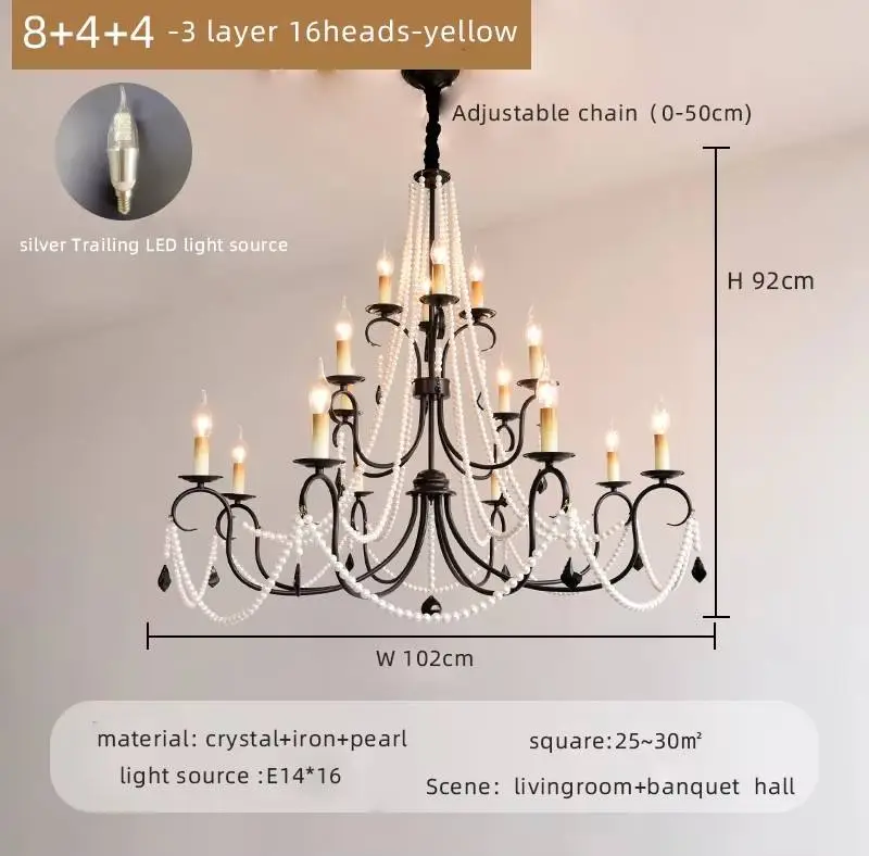 Wedding Banquet Luxury Crystal Pendant Lamp Villa Inspired Candle Chandelier Light for Restaurant Hotel Princess Room — view 5