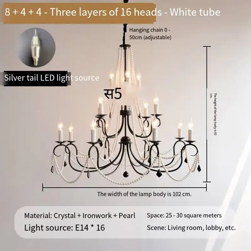 Wedding Banquet Luxury Crystal Pendant Lamp Villa Inspired Candle Chandelier Light for Restaurant Hotel Princess Room — view 6
