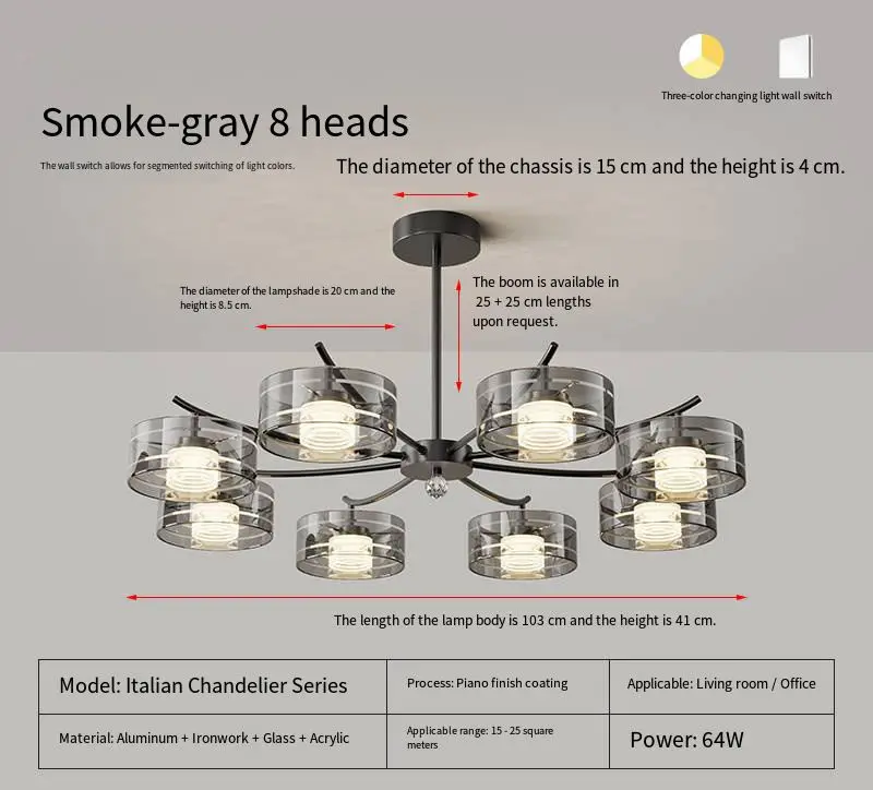 Modern Italian Led Villa Entrance Hall Chandelier Lamp for Home Room Decor Restaurant Wedding Banquet Hall Pendant Light — view 6