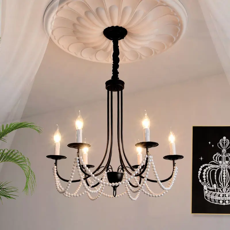 New Middle Modern Romantic Pearl Wedding Banquet Hall Villa Restaurant Candle Chandelier Light Hotel Lobby Hanging Penda — view 1