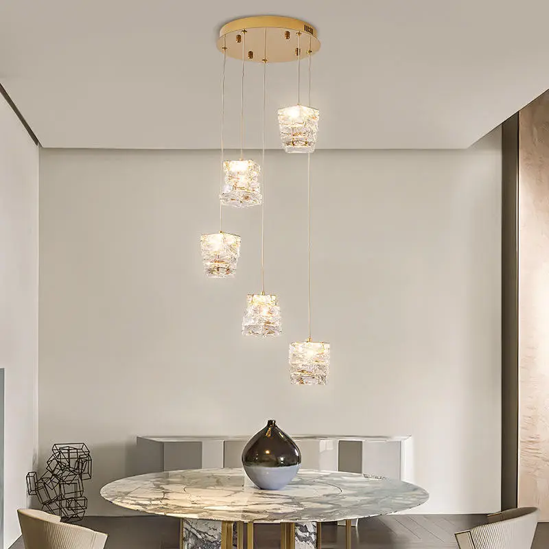 Modern High-End Crystal Dining Room Chandelier Luxury Light Bar Pendant Lamp with Adjustable Height Elegant Dining — view 1