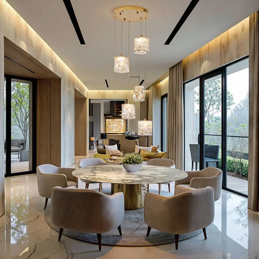 Modern High-End Crystal Dining Room Chandelier Luxury Light Bar Pendant Lamp with Adjustable Height Elegant Dining — view 2