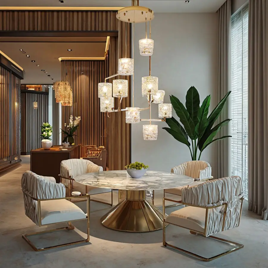 Modern High-End Crystal Dining Room Chandelier Luxury Light Bar Pendant Lamp with Adjustable Height Elegant Dining — view 5