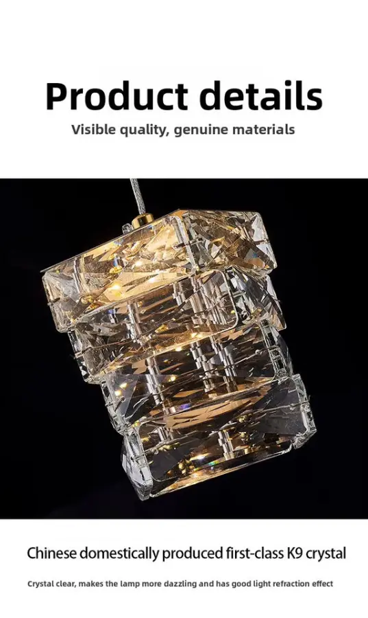 Modern High-End Crystal Dining Room Chandelier Luxury Light Bar Pendant Lamp with Adjustable Height Elegant Dining — view 6