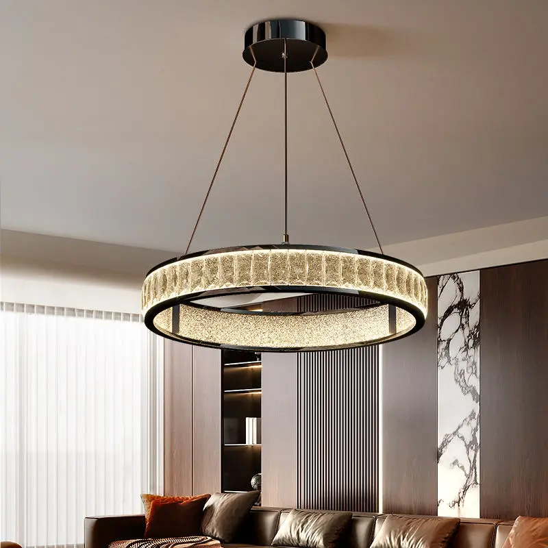 Luxury Classic LED Home Decor Crystal Acrylic Chandelier Lamp for Whole House Villa Living Room Hotel Lobby Modern Penda — view 1