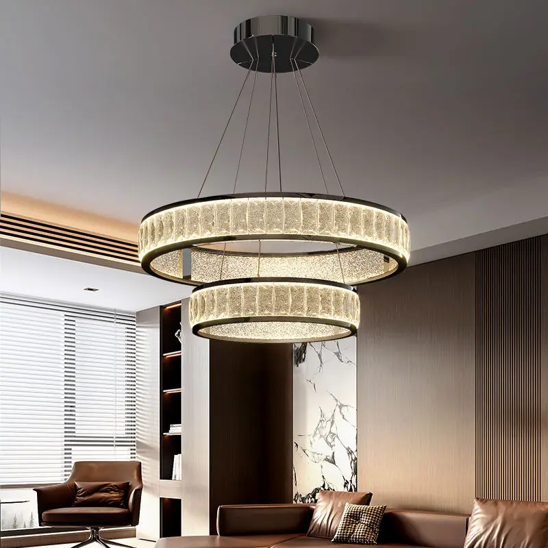 Luxury Classic LED Home Decor Crystal Acrylic Chandelier Lamp for Whole House Villa Living Room Hotel Lobby Modern Penda — view 2