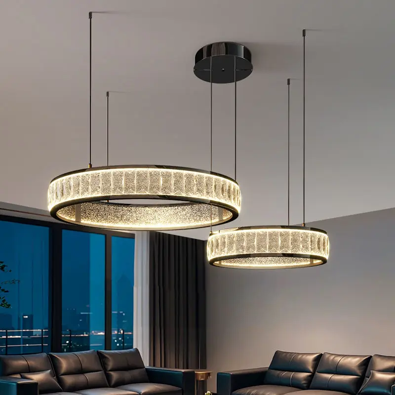 Luxury Classic LED Home Decor Crystal Acrylic Chandelier Lamp for Whole House Villa Living Room Hotel Lobby Modern Penda — view 5