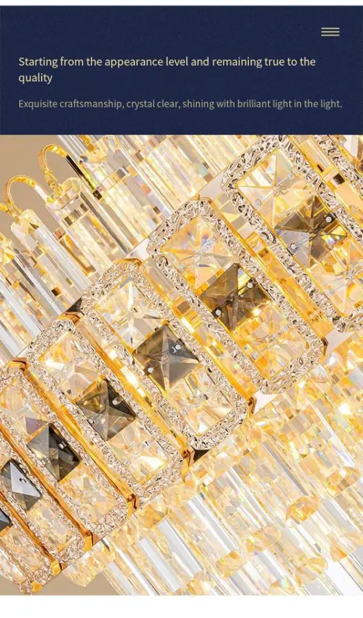 Luxury Crystal Entrance Duplex Large Chandelier Lamp Indoor Villa Stair Home Hotel LED Banquet Hall Ceiling Pendant Ligh — view 4