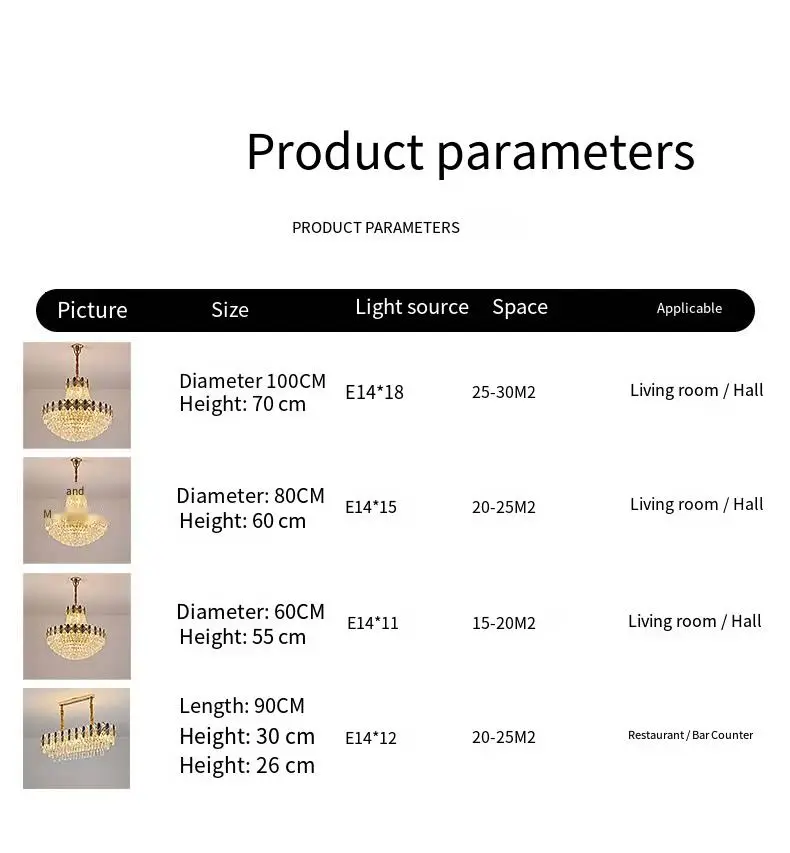 Luxury Crystal Chandelier Light for Banquet Hall Living Room Hotel Bedroom Home Decor Villa Stair Hardware Pendant Lamp — view 4