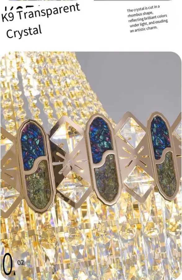 Luxury Crystal Chandelier Light for Banquet Hall Living Room Hotel Bedroom Home Decor Villa Stair Hardware Pendant Lamp — view 5