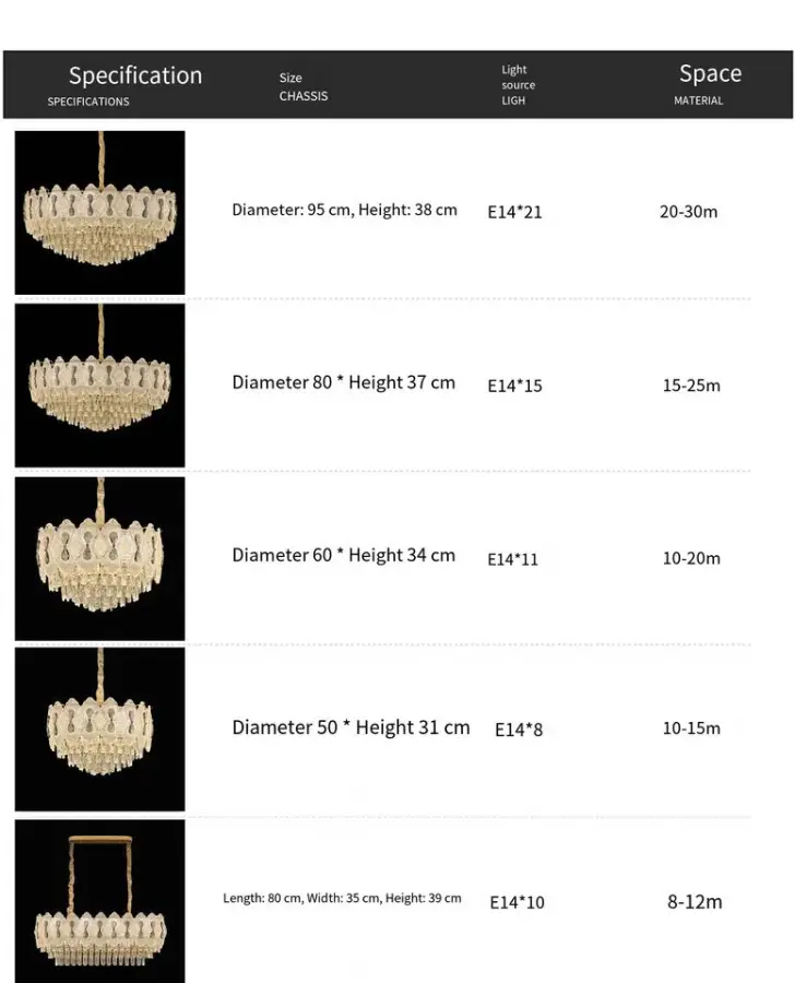 Luxury Crystal Iron Round Villa Banquet Hall Chandelier Light Home Hotel Decor Hotel Livingroom Adjustable Height Pendan — view 5