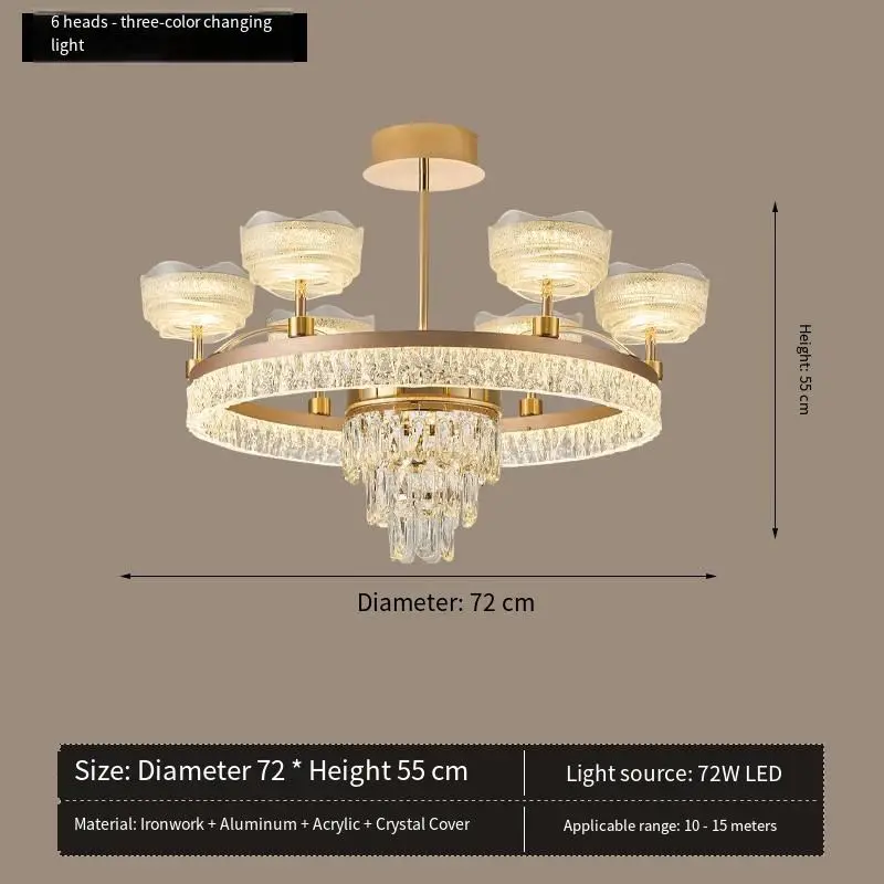 Modern Luxury Iron Crystal Aluminum Acrylic Chandelier Lamp Home LivingRoom Bedroom Decor LED Ceiling Pendant Flush Moun — view 3
