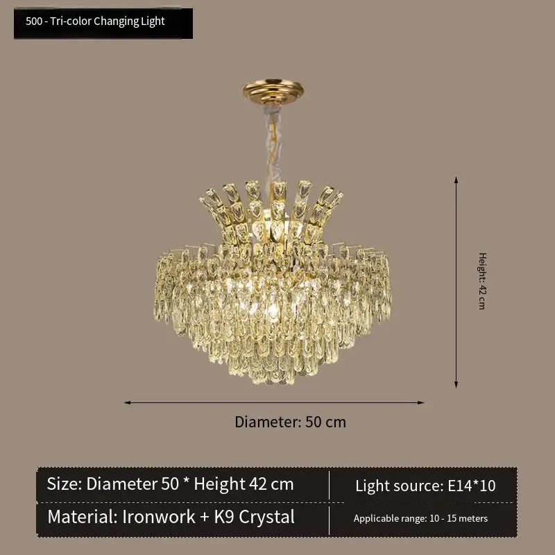 Luxury Home Decor Modern Crystal Middle Villa Chandelier Ceiling Lamp Banquet Hall Hotel Livingroom Decor Iron Pendant L — view 4