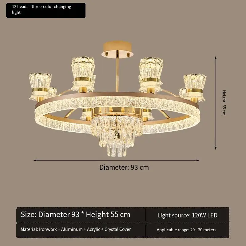 Luxury Modern Iron Crystal Ceiling Chandelier Lamp Aluminum Home Bedroom Hotel Decor LED Middle Pendant Flush Mount Ligh — view 3