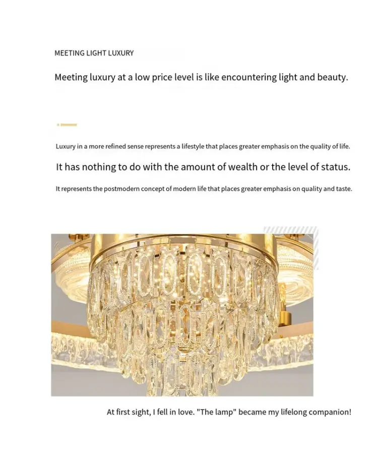 Luxury Modern Iron Crystal Ceiling Chandelier Lamp Aluminum Home Bedroom Hotel Decor LED Middle Pendant Flush Mount Ligh — view 5