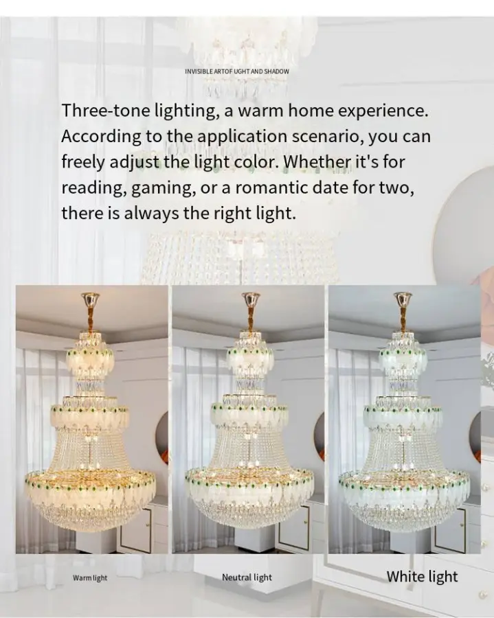 Luxury Large Gold K9 Crystal Villa Stair Banquet Hall Hardware Ceiling Chandelier Light Hotel Home Decor Corridor Pendan — view 6