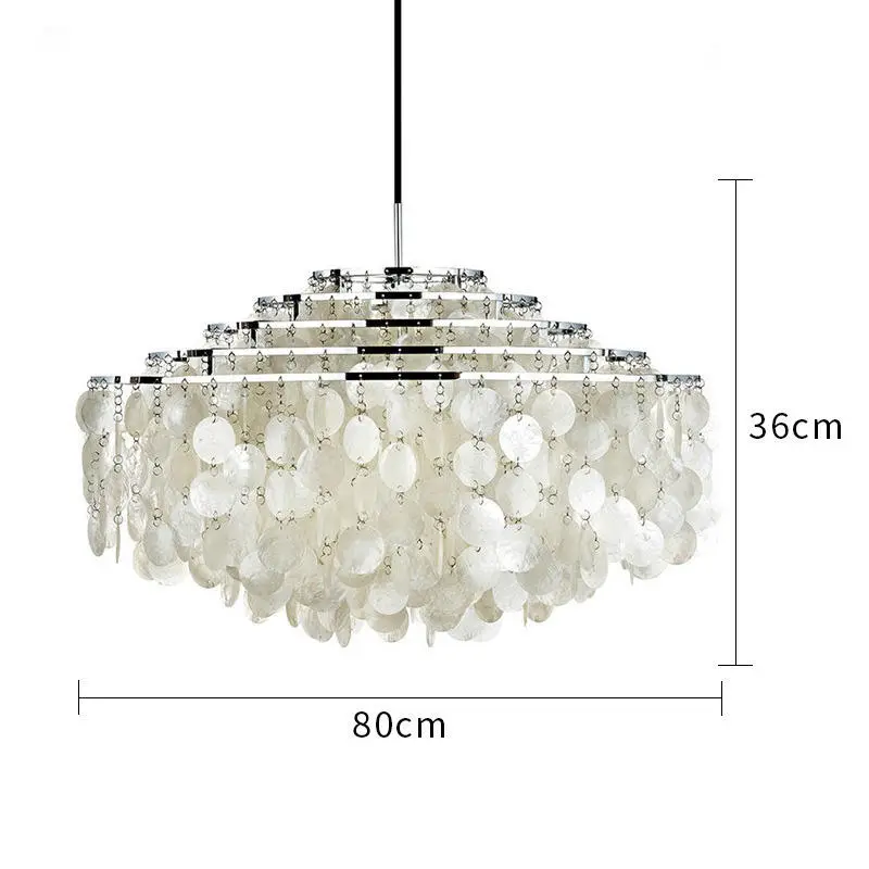 Modern French-style Romantic Iron Shell LED Chandelier Vintage Cream-Style Living Room Dining Room Bedroom Designer Pend — view 3