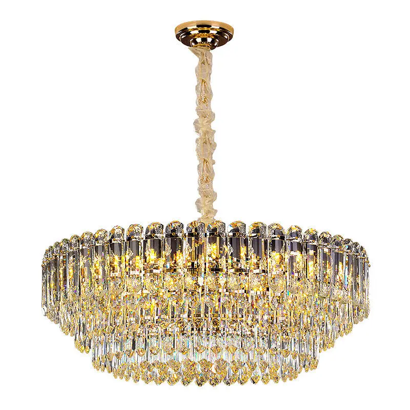 Modern Classic Luxury Crystal Villa LED Chandelier Pendant Lamp for Hotel Livingroom Restaurant Hanging Light Adjustable — view 3