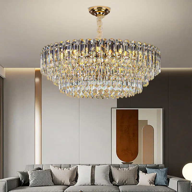Modern Classic Luxury Crystal Villa LED Chandelier Pendant Lamp for Hotel Livingroom Restaurant Hanging Light Adjustable — view 5