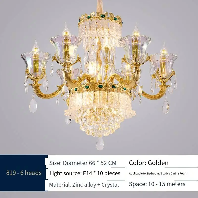 Modern Luxury Crystal Banquet Hall LED Chandelier Light for Home Hotel Decor Adjustable Height Pendant Lamp — view 3