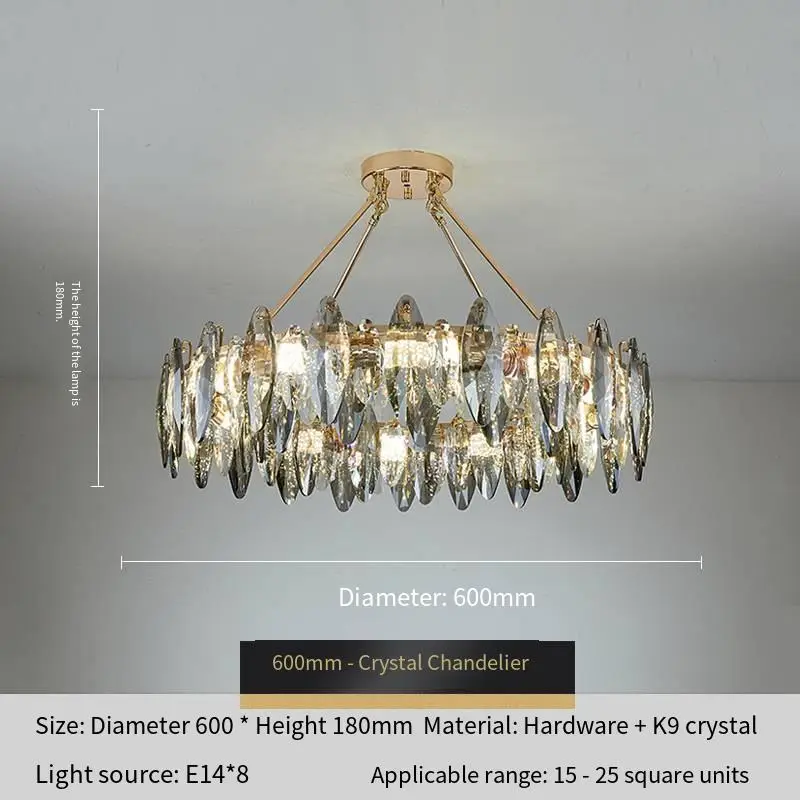 Chandelier Lamp Luxury Middle Crystal Hardware Home Decor Banquet Hall for Home Villa Hotel Adjustable Height Pendant Li — view 3