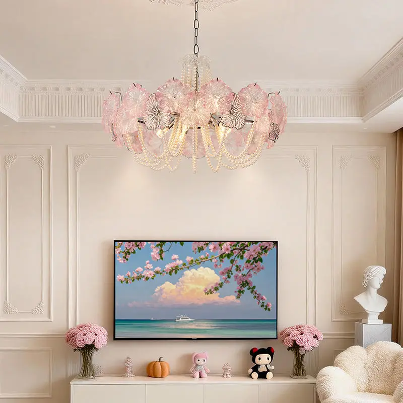 Modern Luxury Adjustable Iron Glass Pendant Lamp Hotel Living Room Bedroom Decor Ceiling Chandelier with LED Dimmable Li — view 4