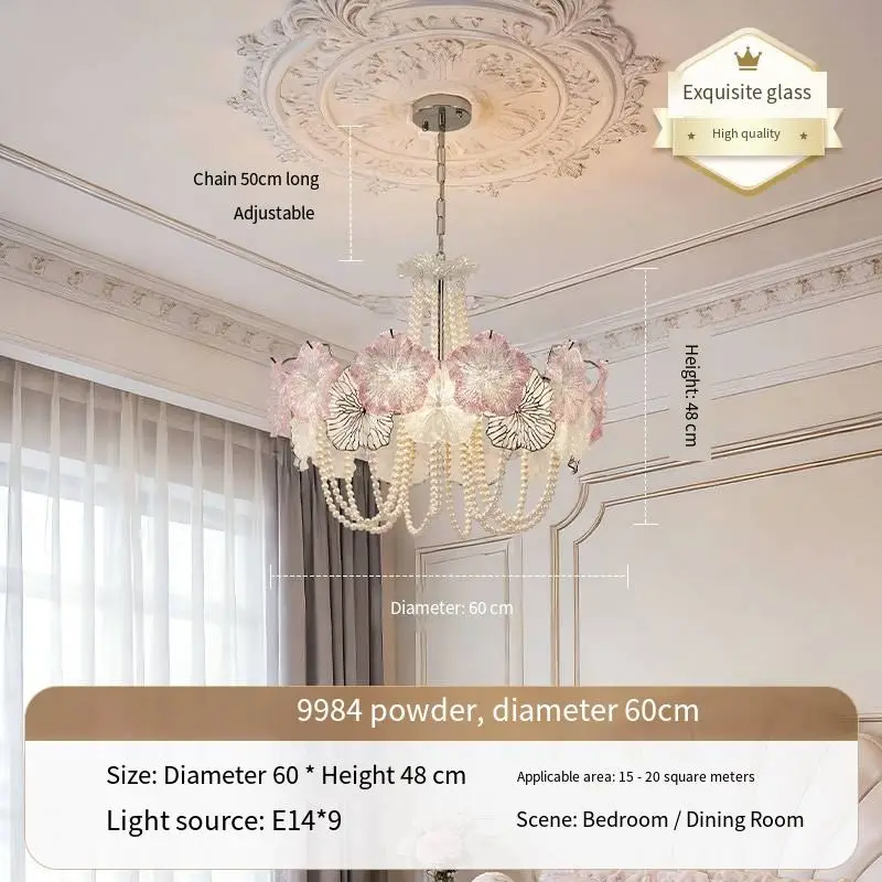 Modern Luxury Adjustable Iron Glass Pendant Lamp Hotel Living Room Bedroom Decor Ceiling Chandelier with LED Dimmable Li — view 6