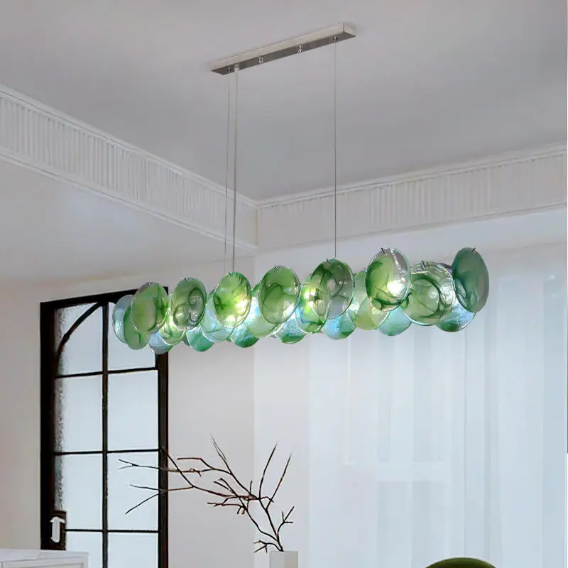 Luxury Iron LED Chandelier Lamp Banquet Hall Villa Bar Home Decor Glass LED Living Room Home Bedroom Ceiling Pendant Lam — view 2