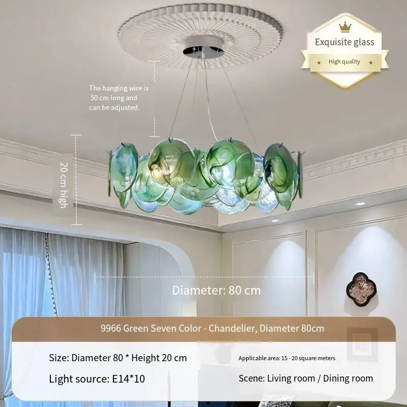 Luxury Iron LED Chandelier Lamp Banquet Hall Villa Bar Home Decor Glass LED Living Room Home Bedroom Ceiling Pendant Lam — view 4