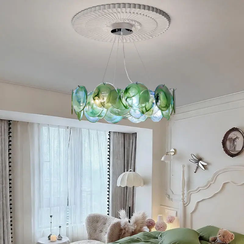 Luxury Iron LED Chandelier Lamp Banquet Hall Villa Bar Home Decor Glass LED Living Room Home Bedroom Ceiling Pendant Lam — view 6