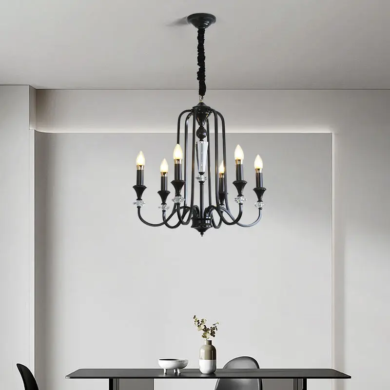 Modern Retro Luxury Crystal Chandelier Light for Banquet Hall Villa Copper for Living Dining Bedroom Copper Ceiling Pend — view 4