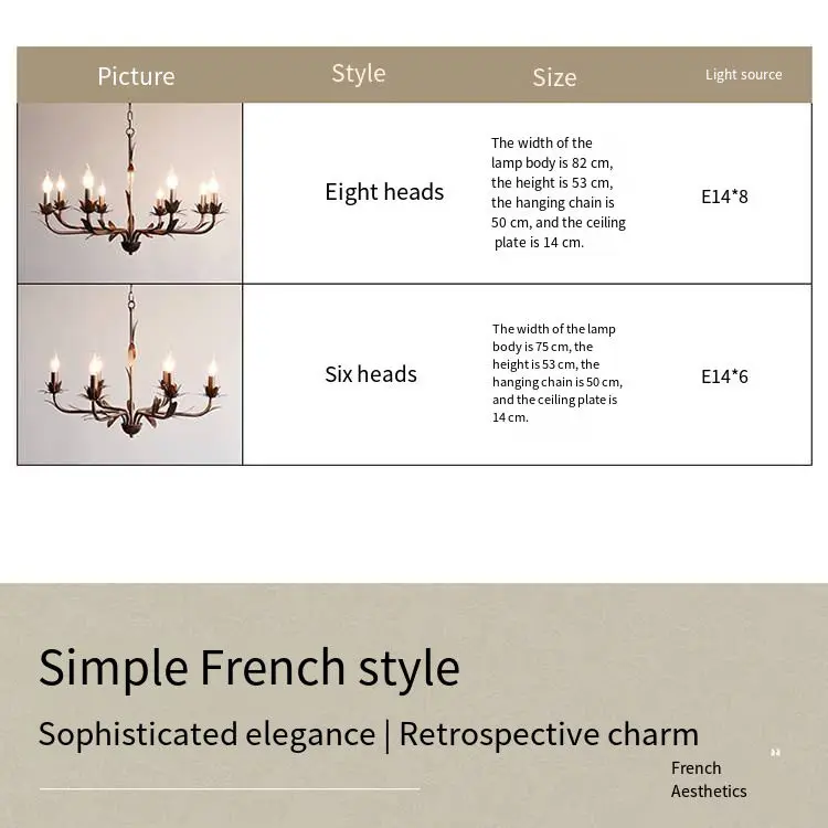 French Modern Home Decor Pendant Lamp Iron Hotel Villa Middle Bedroom Livingroom Ceiling Moddle Chandelier Light — view 5