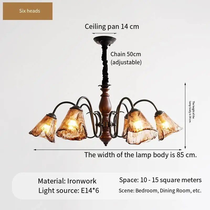French Modern Home Hotel Decor Ceiling Chandelier Light Iron Glass Banquet Hall Villa Middle Bedroom Livingroom Pendant — view 4