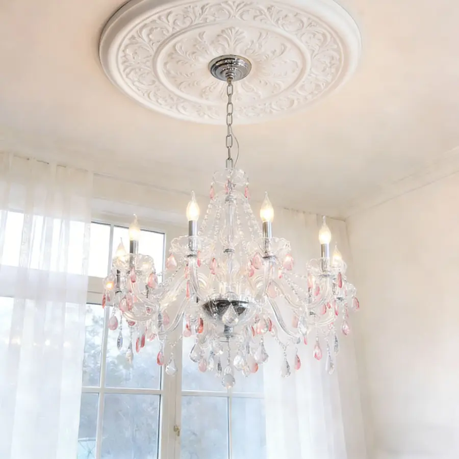 Romantic Modern LED Crystal Home Hotel Villa Decor Chandelier Light Wedding Banquet Hall Candle Iron Glass Pendant Lamp — view 1