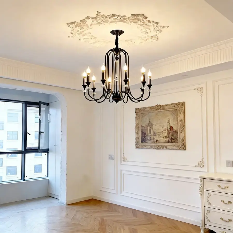 Modern LED Crystal Romantic Wedding Banquet Hall Villa Candle Chandelier Light Middle Dimmable for Home Decor Pendant La — view 1