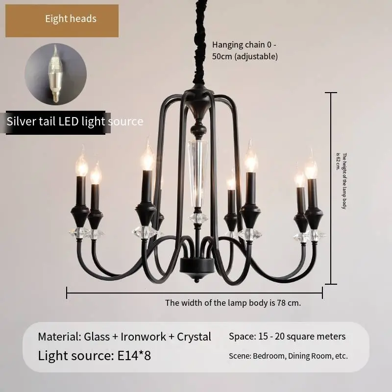 Modern LED Crystal Romantic Wedding Banquet Hall Villa Candle Chandelier Light Middle Dimmable for Home Decor Pendant La — view 2