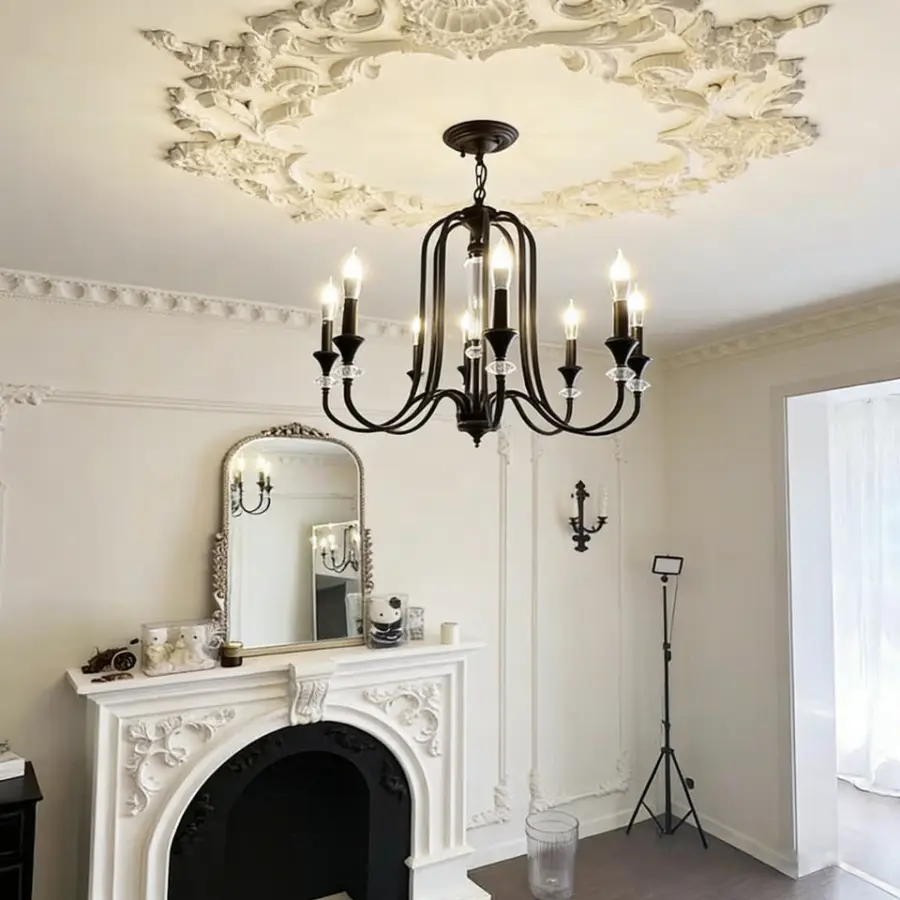 Modern LED Crystal Romantic Wedding Banquet Hall Villa Candle Chandelier Light Middle Dimmable for Home Decor Pendant La — view 3